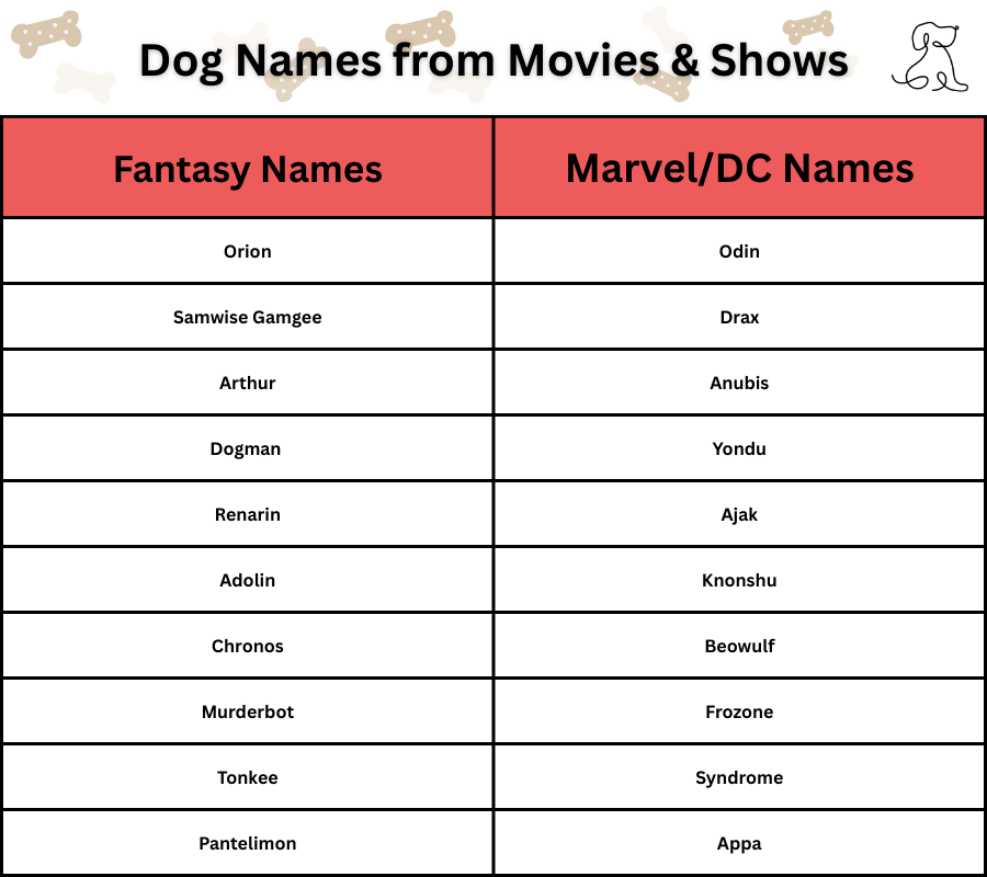 DC male dog names Marvel male dog names