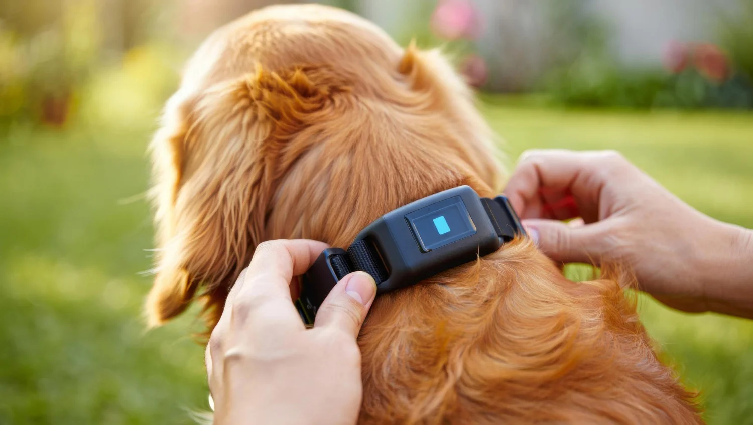 A dog with GPS collar 